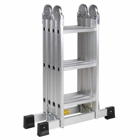 Escalera Multifuncion 4 X 3 Escalones Aluminio Garden Life Te1600