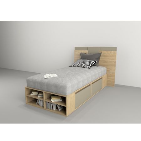 Box Multifunción 0.92 Mts 4 Cajones Tables Cod: 6440 Olmo Finlandés y Gris