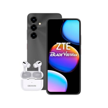 Combo ZTE V80 Max 4+256GB Negro + Auriculares TWS Dekkin Pro