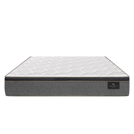 Colchon de Resorte LFK King Koil Finesse 2 Plazas 130x190x25cm Reforzado Con Pillow de Espuma Tela Tejido de Punto Matelasseado Marco de Espuma Rigida