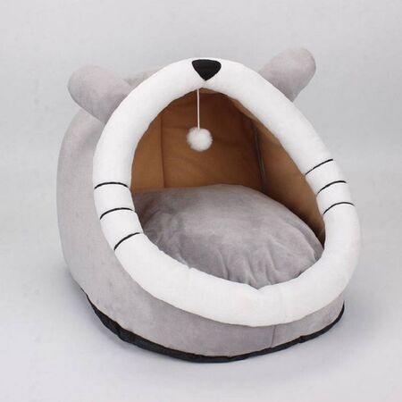 Cama Para Gatos Tipo Cueva Diseño De Gato Proline Felpa Suave CYCPR124