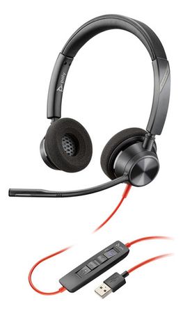 Auriculares USB-A Poly Blackwire 3320 con certificación de Microsoft Teams
