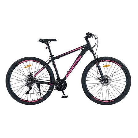 Bicicleta Mtb Anderson A600 R29, 21V Freno a Disco, Suspensión, Negro/Rosa M
