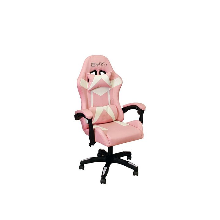 Silla Gamer Syx GCS02 Rosa con Blanco - Vista 2