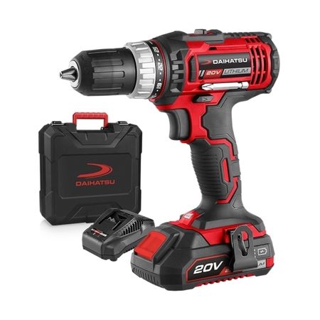 Taladro Atornillador Inalambrico 20 v mandril de 13 mm DAIHATSU - en maletin con bateria con cargador rapido