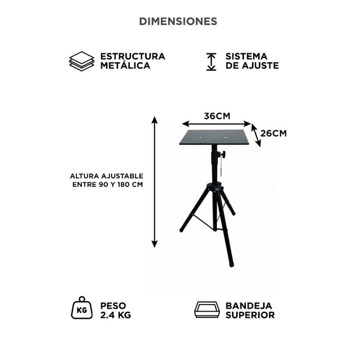 Soporte Trípode Para Proyector Gadnic Metálico Altura Regulable Portátil Soporta Hasta 50 kg - Vista 6