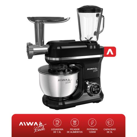 Batidora Digital Multifunción Aiwa 1200w Pica, Licúa, Amasa