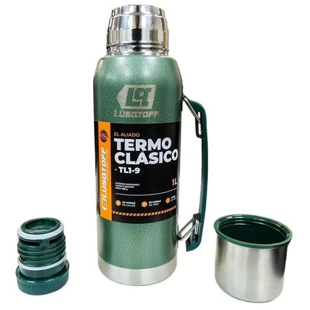 Termo 1 Litro Acero Inoxidable Lusqtoff Frio Y Calor Verde