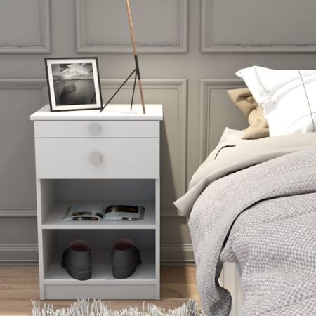 Mesa De Luz Linea Home Con Desayunador 6430 Blanco Tables