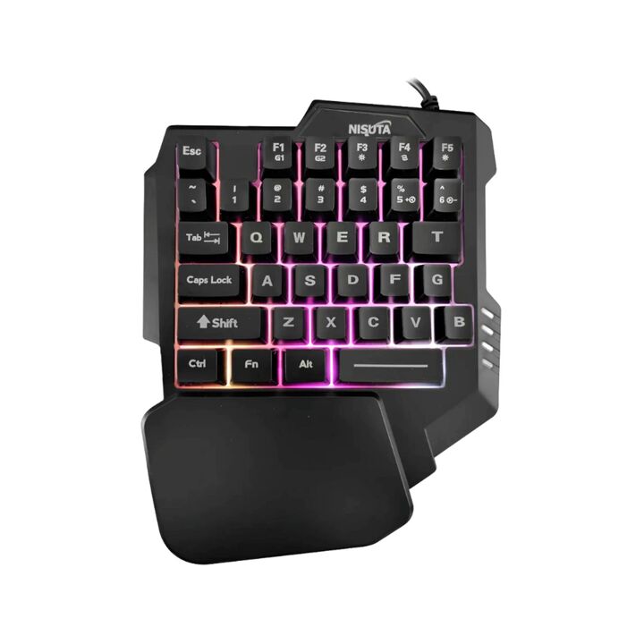 TECLADO NISUTA GAMER RGB ONE HAND (C:NEGRO NSKBG35) - Vista 1