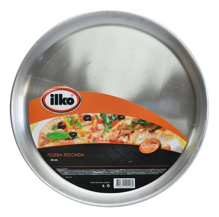 Pizzera Aluminio 34 Cm Ilko Plateado