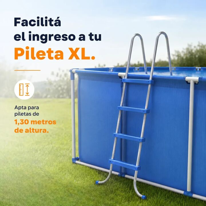 Escalera Para Piletas De Lona 8 Escalones Pelopincho Epxl001 - Vista 4