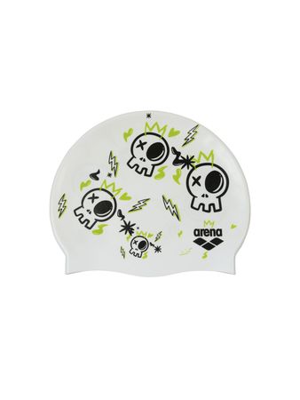 Gorra Arena Print 2 Kids Niños Natación Blanco