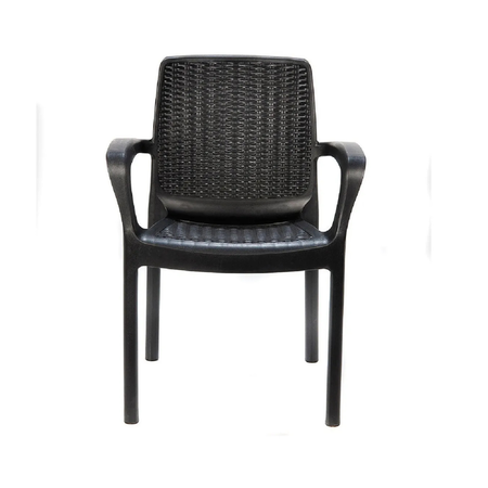 sillón plástico con apoya brazos guinea grafito voss 2000