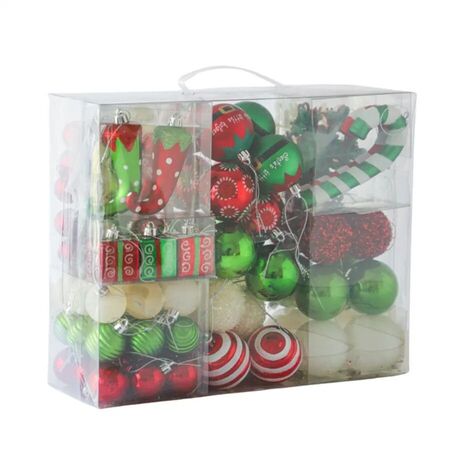 Set 100 Adornos De Navidad Elfo Verde Figuras