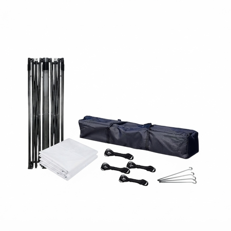 Gazebo De Acero 3x3 Con Paredes Fgki-02bl Blanco Kushiro