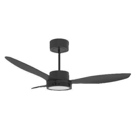 Ventilador techo Negro con luz LED y control remoto Indelpla