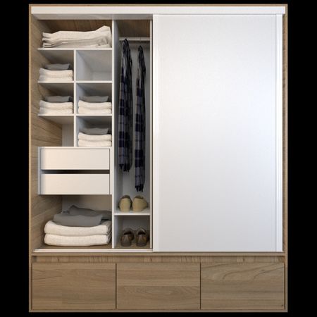 Placard Corredizo 1,80 2 Cajones 3 Zapateros Olmo F. Everest Tables