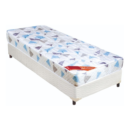 Colchon + Sommier Espuma 1 1/2 Plaza Inducol Clasico 90x190x20 80kg