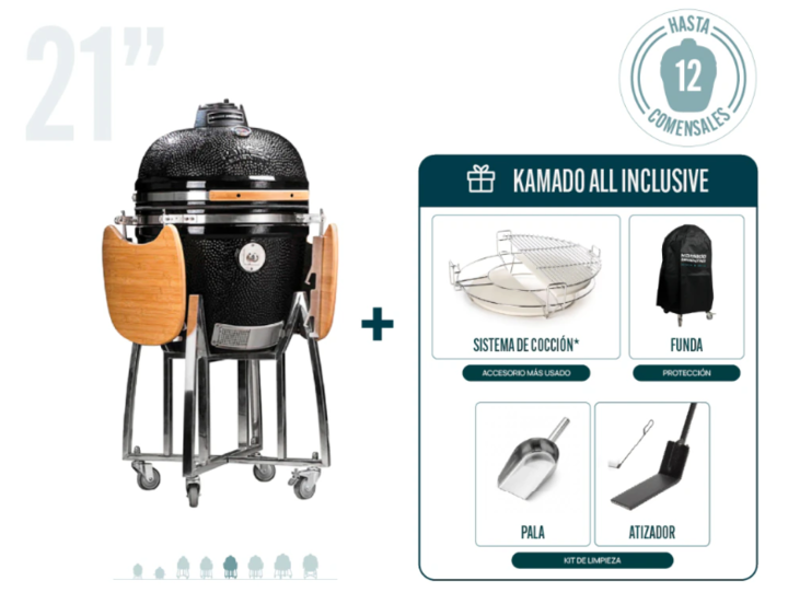 PROMO ALL INCLUSIVE: KAMADO ASADOR CRIOLLO 21" - NEGRO - Vista 1