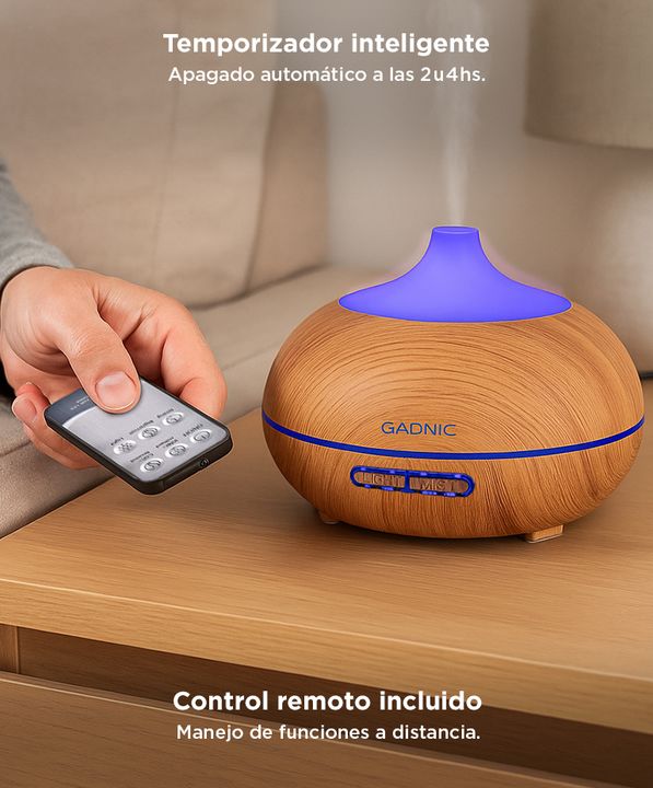 Difusor Gadnic Plus Humidificador Ultrasónico 300ml 20hs 7 Colores - Vista 4