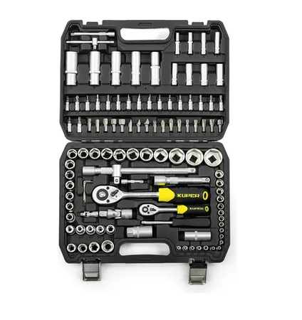 Juego De Tubos Bocallaves 108 Piezas Kuper Kup304 1/2-1/4''
