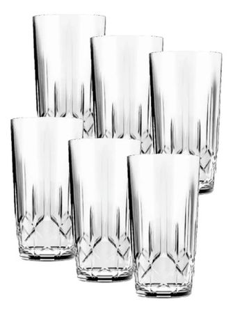 Set Pack X6 Vaso Valencia Trago Largo 395 Ml Nadir Vidrio