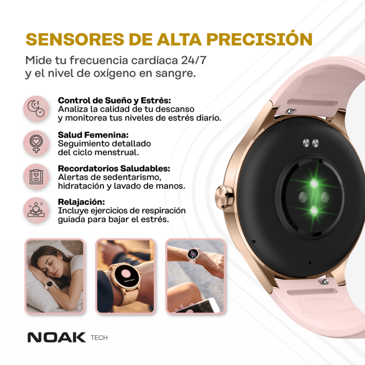 Smartwatch Noak M30 Classic Metal 1.27" TFT-LCD IP68 - Vista 5