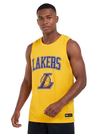 Camiseta Fanatics NBA Los Angeles Lakers Player Number 77 Luka Doncic Hombre Básquet Amarillo