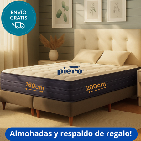 Conjunto Piero Premium Espuma 160x200. Almohadas y Respaldo de REGALO!