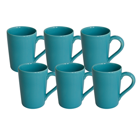 Set X 6 Jarros Mug 230 Cc Verde Esmeralda - Oxford