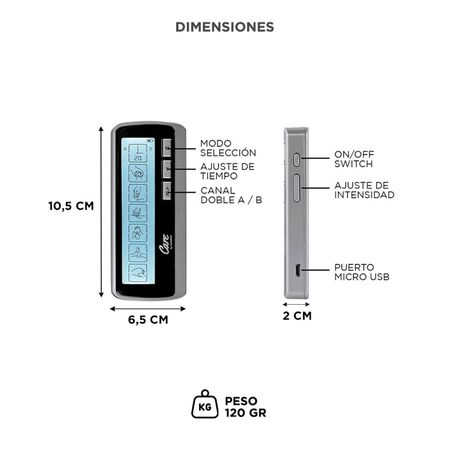 Electroestimulador Muscular Portátil Gadnic 91280 20 Niveles 6 Programas Recargable 3.7V