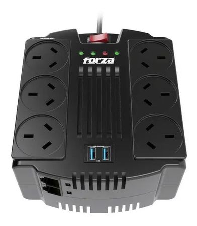 Estabilizador Tension Forza Fvr-1202usb-a 600w 1200va 2 Usb
