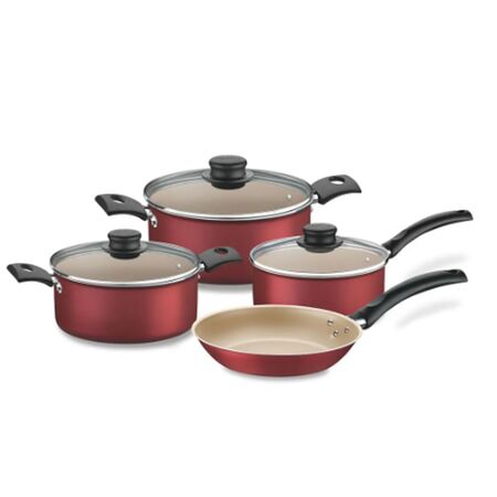 Batería Tramontina Aluminio Antiadherente 7 Piezas Linea Turim 20298/776 Bordo