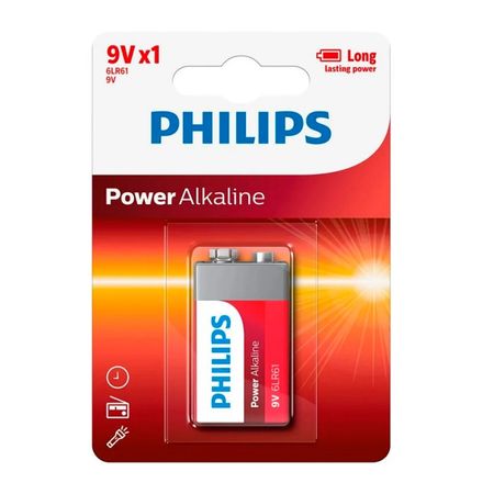 Bateria Alcalina 9V Philips 6LR61P1B/77 Blister x1u