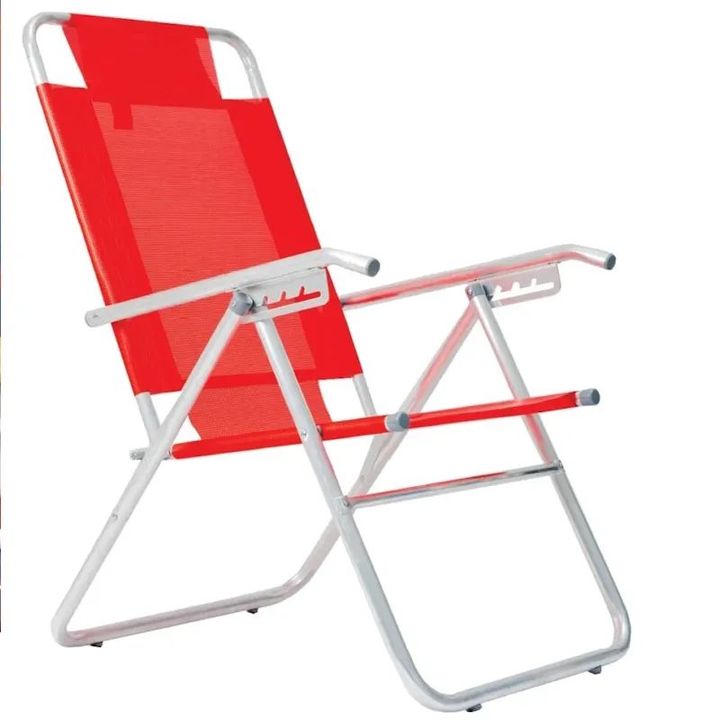 Reposera Descansar De Aluminio Roja 80015 - Vista 1