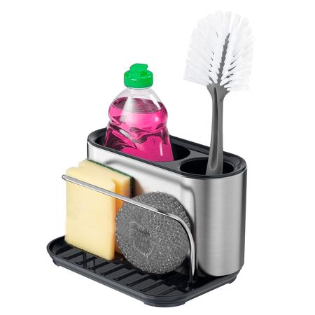 Organizador Cocina Gadnic Acero Inoxidable Porta Esponja y Bandeja