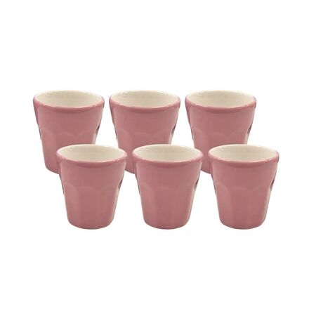 SET X 6 VASOS DE CAFE 90 CC ROSA OXFORD