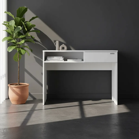 Escritorio Platinum Melamina 1 Estante 1 Cajon Corr. Metalic