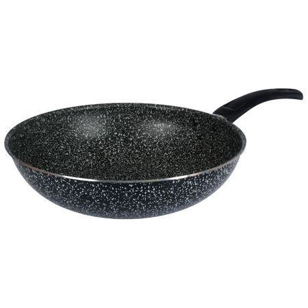 Wok Sarten Antiadherente 28 Cms Pedra Negro Aston Premium