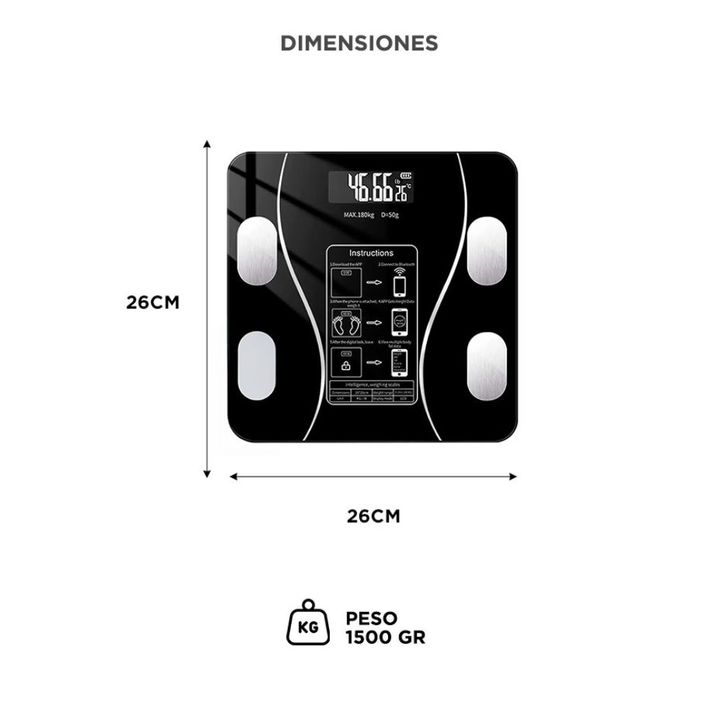 Balanza de Baño Gadnic Digital con APP - Vista 6