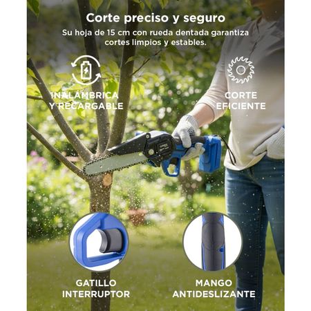 Mini Motosierra Electrica Gadnic Inalambrica + 2 Baterías