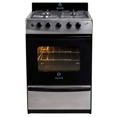 Cocina A Gas A.Inoxidable 56 Cm 4 Hornallas Multigas Fundicion Escorial Master Style