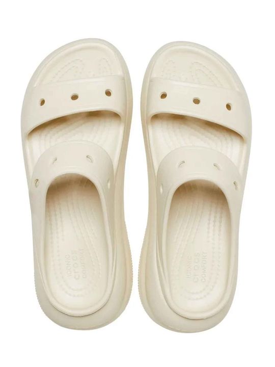 Sandalias Crocs Classic Crush Unisex Moda Beige - Vista 4