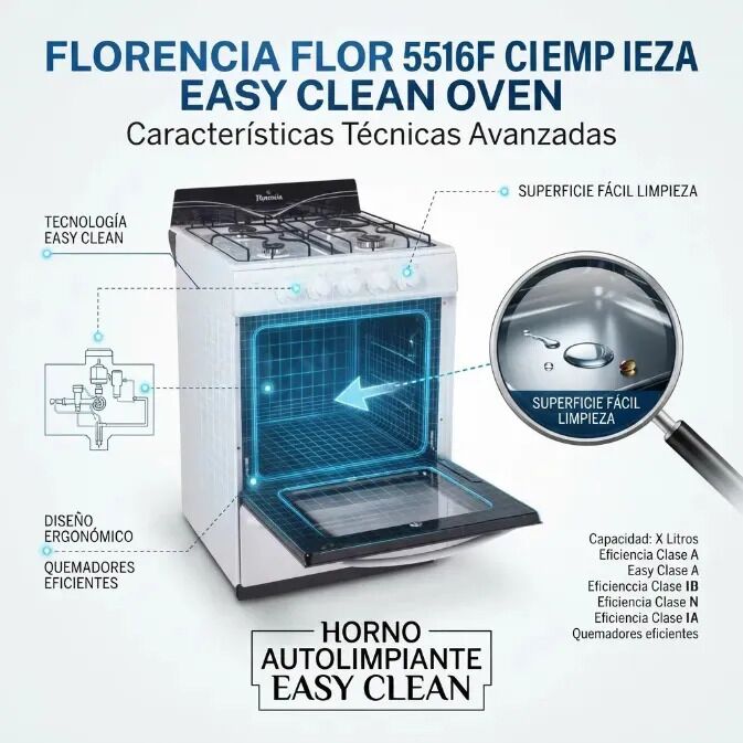 Cocina Florencia Recta 5516F a gas 4 hornallas Blanca Puerta Con Visor - Vista 6