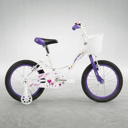 Bicicleta Infantil Fischer Flowers Rodado 16 Nena Blanco