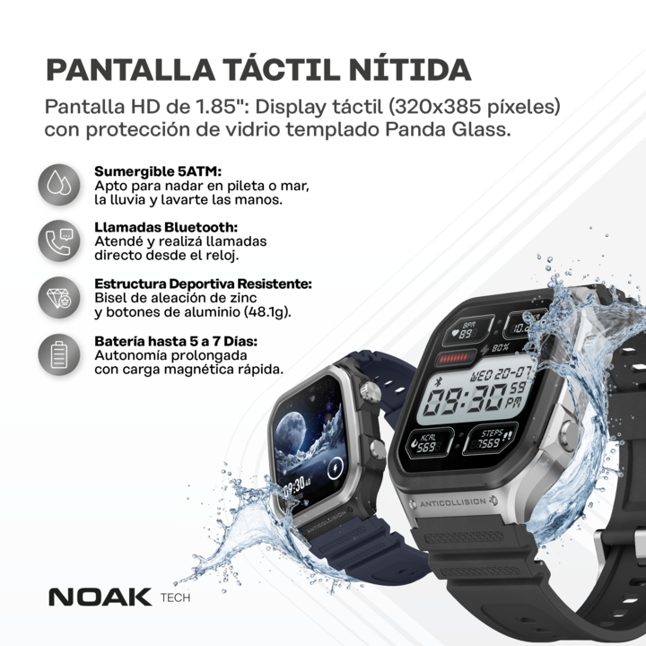 Smartwatch Noak Fit Pro 1.85" TFT-LCD 5ATM GPS - Vista 3