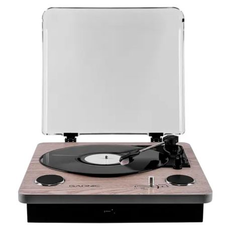 Tocadiscos Gadnic Madera Bluetooth Portátil 3 Velocidades FM USB Aux-In SD