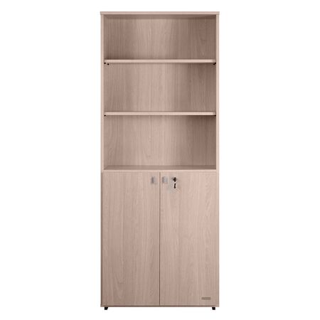 BIBLIOTECA DE OFICINA 2 PUERTAS BAJAS CON LLAVE GRIS ANDINO