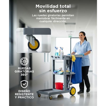 Carro de Limpieza Gadnic CAR1 Con Bolsa Multiservicio 